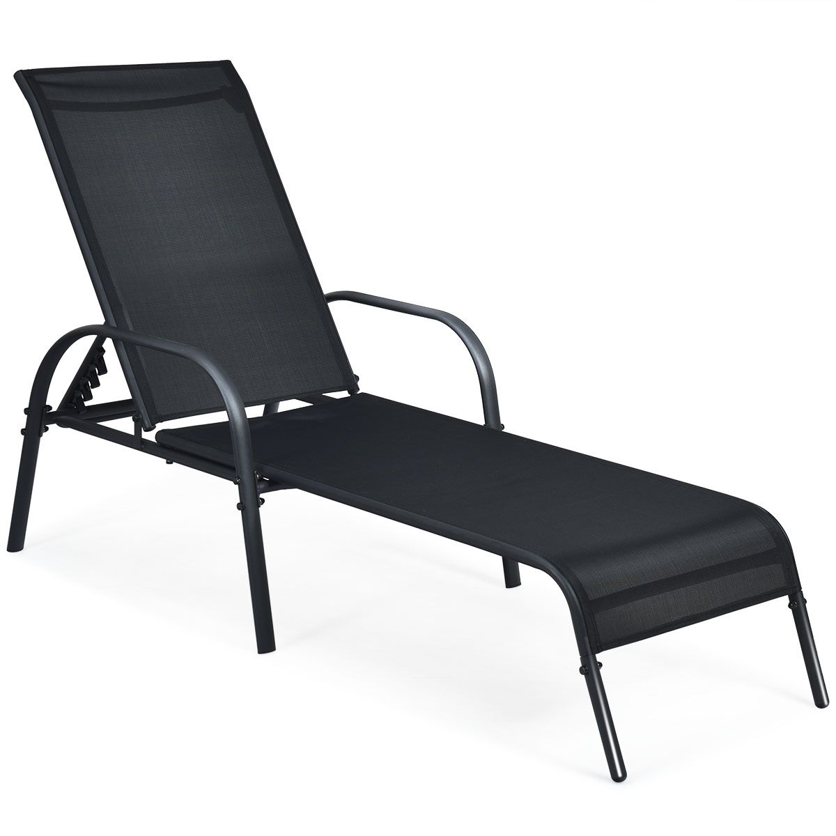 Coast Adjustable Lounger - bis zu 160 kg - 5 Ständer - 192 x 66 x 61 cm - Schwarz