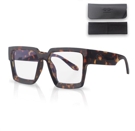 LC Eyewear Computerbrille - Blaulichtbrille ohne Stärke - Blaulichtbrille - Displaybrille - Unisex - Leopard