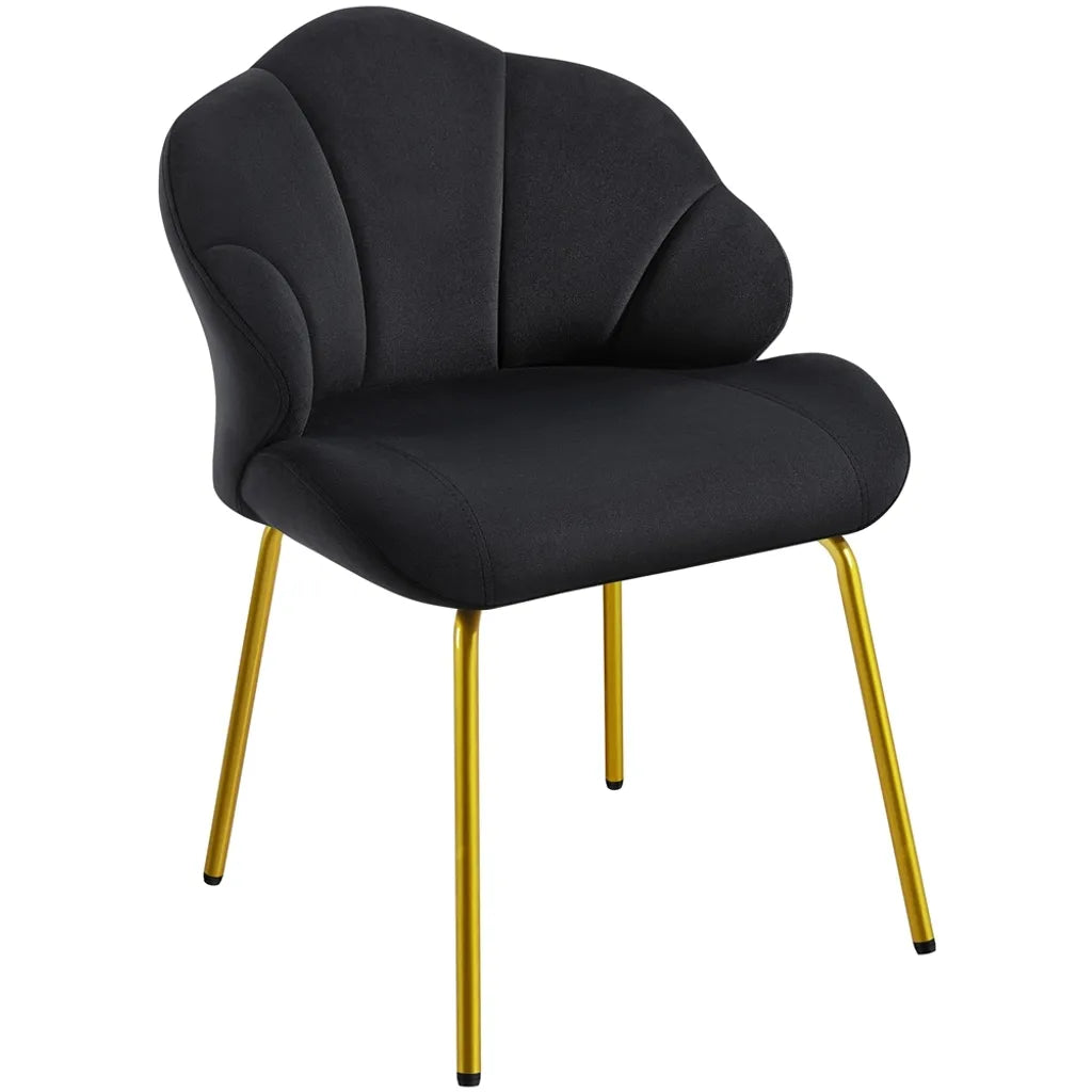 Yaheetech Esszimmerstuhl 56 x 57 x 78 cm – Muschelform – Samt – Schwarz