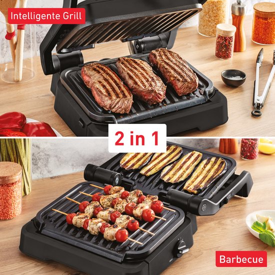 Tefal OptiGrill 2in1 GC7728 Intelligenter Grill und BBQ
