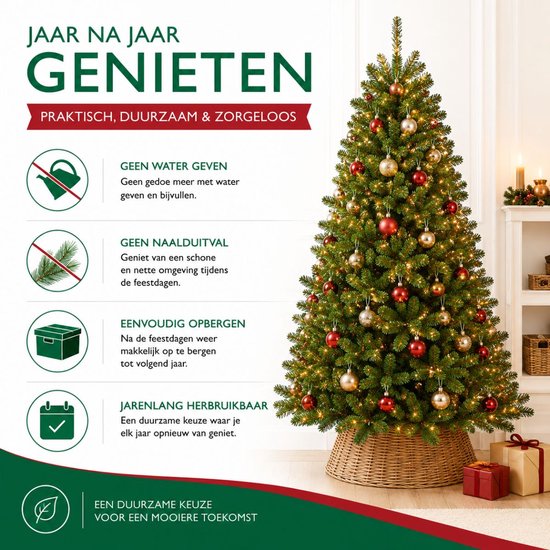 Triumph Tree Tuscan Weihnachtsbaum – Kunstbaum mit natürlicher Optik und Farbcodes – Pflegefreie Weihnachtsdekoration für den Innenbereich – Steckkonstruktion – 120 x 81 cm – Grün