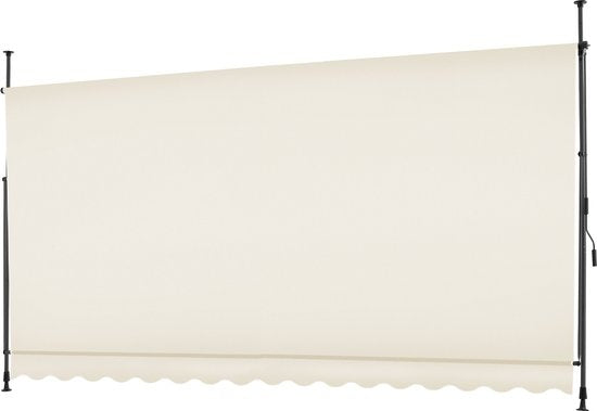 tectake - Klemmmarkise - Sonnenschirm - Verstellbar - Klemmmarkise - Sonnenschirm Balkon - 400 x 180 cm - beige - Sonnenschirm