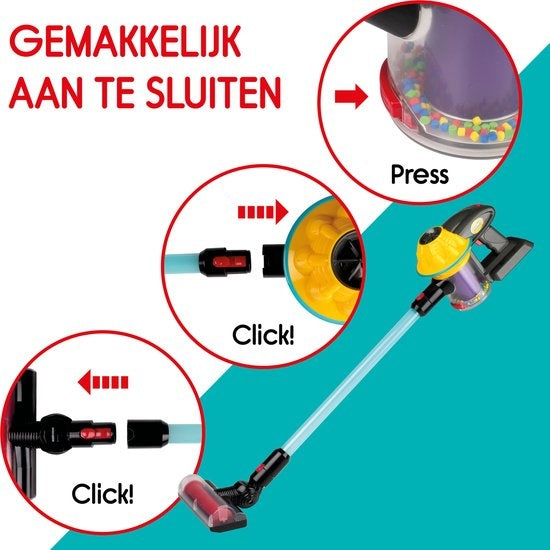 Eddy Toys Speelgoed Stofzuiger - Draadloze Steelstofzuiger - Voor Kinderen