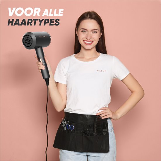 VAIVE Ionic Hairdryer mit Diffusor - Haartrockner 2000 Watt - Haartrockner mit Coolshot - 3 Einstellungen