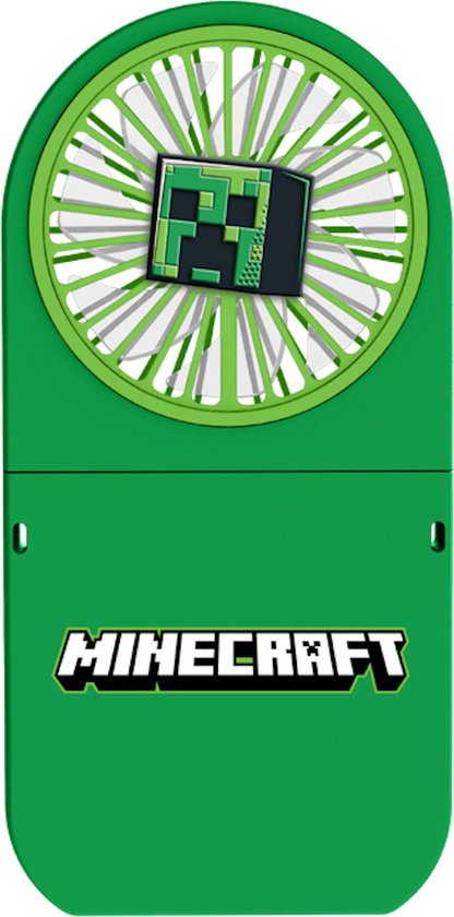 Minecraft – Ventilator – zusammenklappbar – zwei Geschwindigkeitsstufen – über USB-C aufladbar – 4 Stunden Betriebsdauer – leise