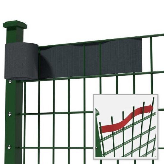 tectake - Sichtschutzfolie für Zaun/Gartensichtschutz - 35 Meter - 19 cm hoch - anthrazit - 401863