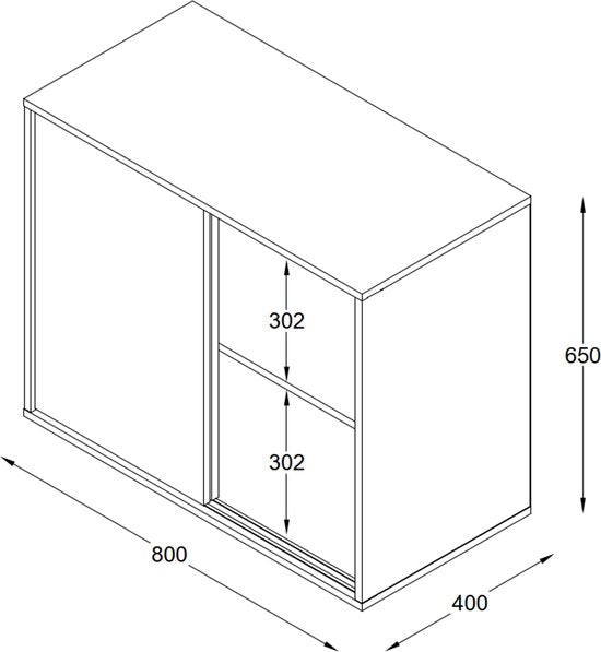 Hängeschrank unter schräger Wand Dachgeschoss Schlafzimmer - Schrank Sideboard 65 cm hoch