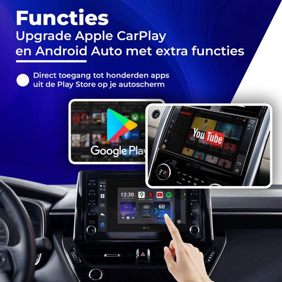 CarMe CarPlay AI Box - Installieren Sie jede App auf Ihrem Auto-Bildschirm - Youtube & Netflix - Upgrade CarPlay und Android Auto - CarPlay Dongle - Android Auto Dongle - Neuestes Modell 2024 - Schwarz