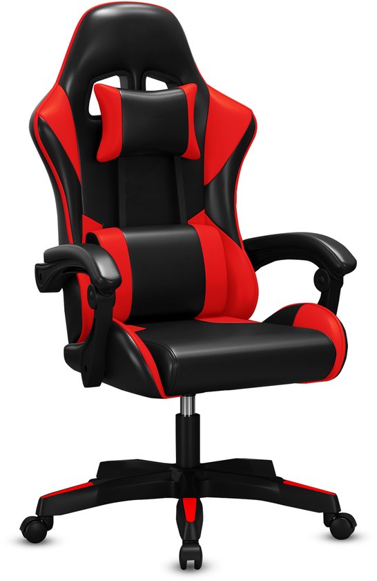 Bayt Gaming Stuhl - Gaming Stuhl - Komfort Gamer Stuhl - Schwarz und rot