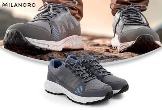 Milanoro Wanderschuhe Größe 42 – Softshell – Profilsohle – Grau/Blau
