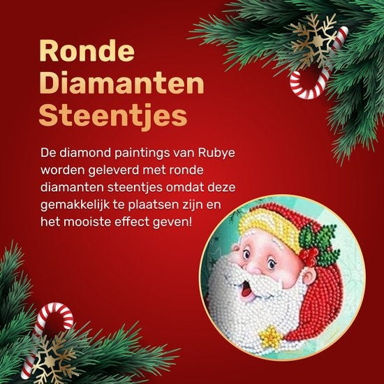 Rubye Diamantmalerei Weihnachtskarten - Diamantmalerei Erwachsene - mit Umschlägen - Weihnachten - 8 Stück