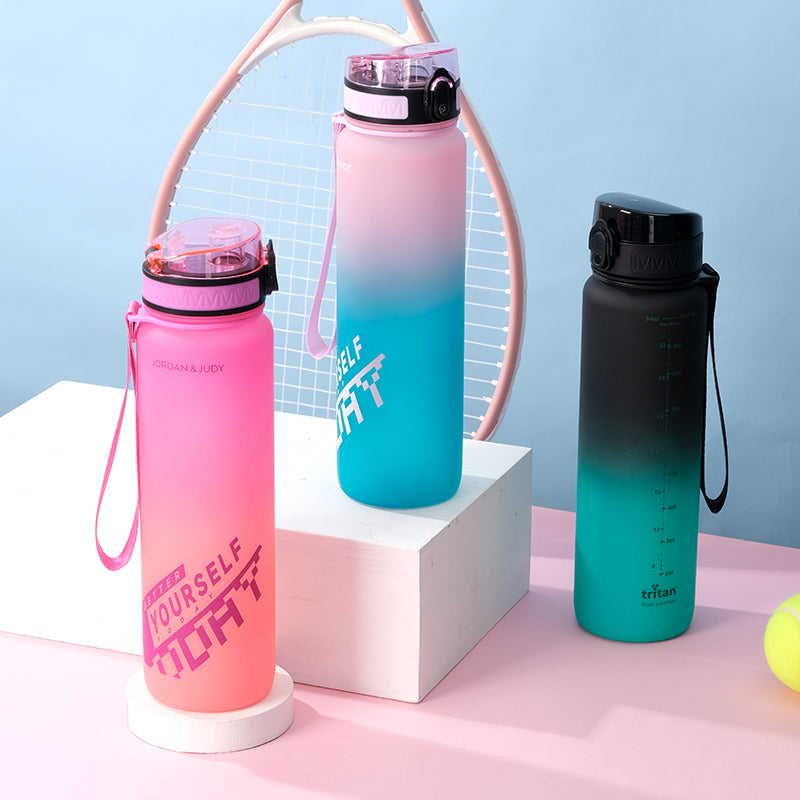 Jordan & JUDY Tritan-Sporttrinkflasche – 1000 ml – rosa Farbverlauf