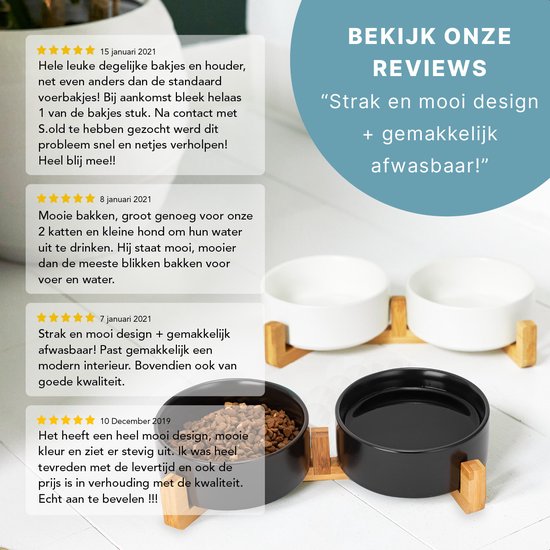 S.old Futternapf und Trinknapf - Mit Ständer - 2x 800 ml - Größe M - Schwarz