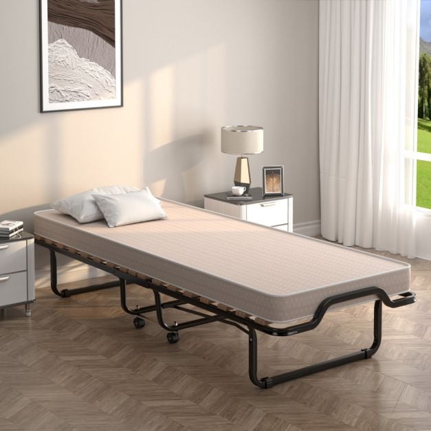Coast – Italienisches Klappbett mit Matratze – 200 x 90 x 41 cm – Beige