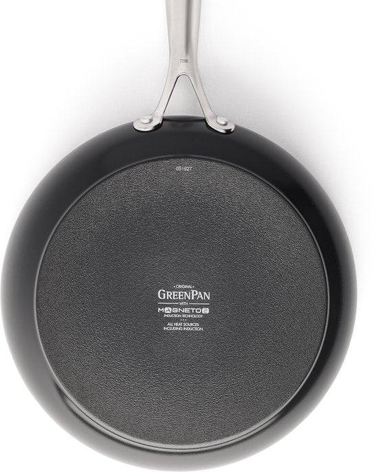 Greenpan Venice Pro Aluminium Bratpfanne Ø 28cm - PFAS-frei - Induktion - Backofenfest bis 220°C - Spülmaschinenfest - Schnelles Erhitzen - Griffe aus Edelstahl - Schwarz