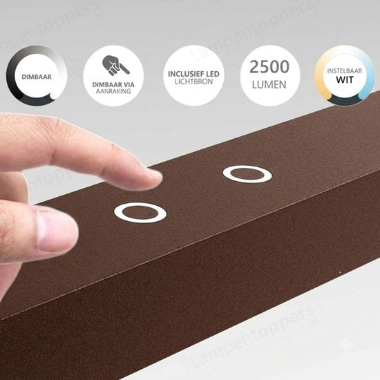 Hängeleuchte Bande 3994CA, Farbe Kakao, LED-Hängeleuchte mit Höhenverstellung, Metall und Elektronik, Steinhauer, 114 cm breit