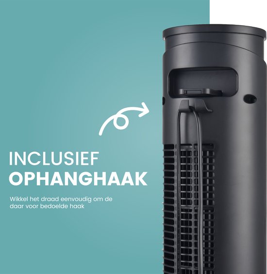 AirKing Turmventilator 117cm - Säulenventilator mit Fernbedienung - Timer - 3 Geschwindigkeitsmodi - Oszillation & dimmbarer LED-Bildschirm - Energieeffizient - Ventilator zur Raumkühlung - Schwarz