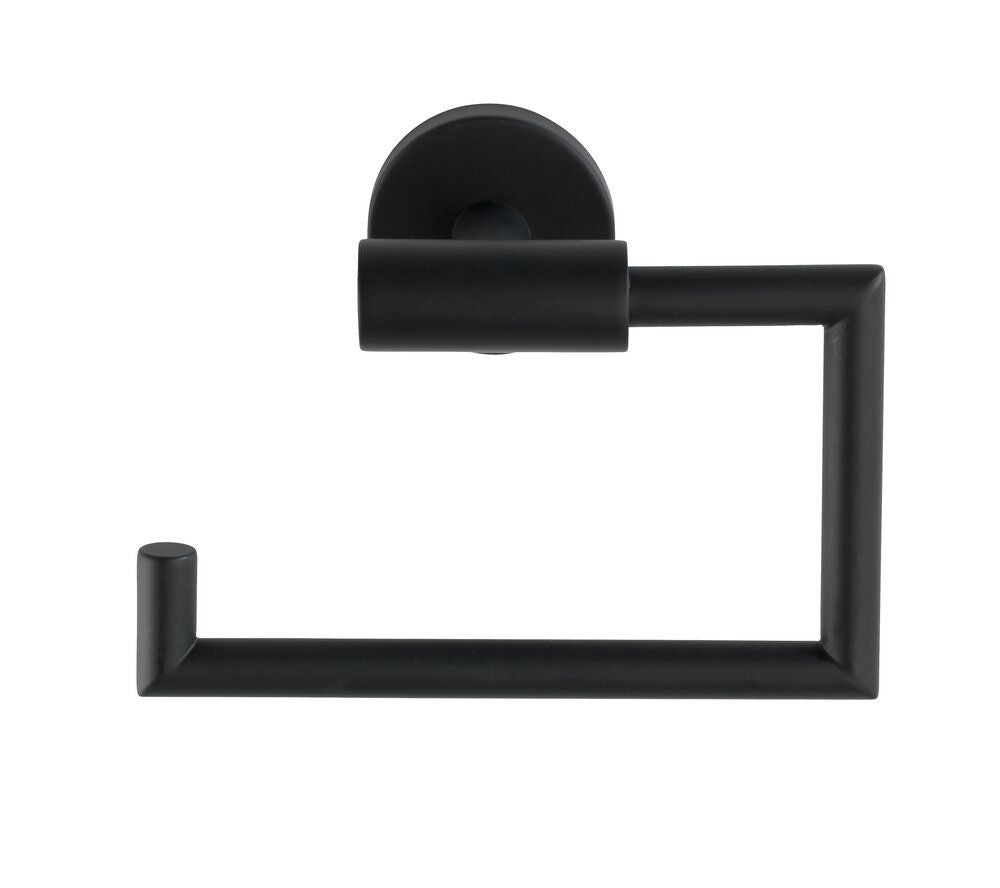 WENKO Bosio Black Toilettenpapierhalter, mattschwarz – Edelstahl – Wandmontage