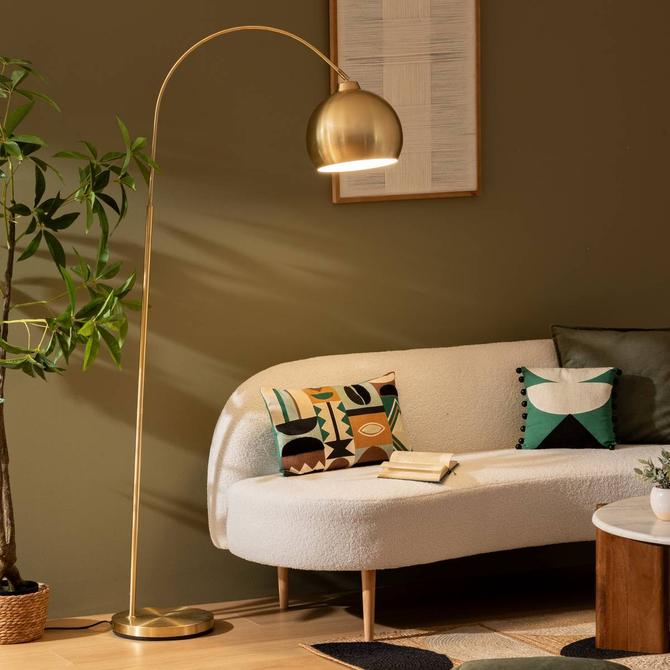 Atmosphera Floris Gebogene Bogenlampe Gold – Stehlampe H 177 cm