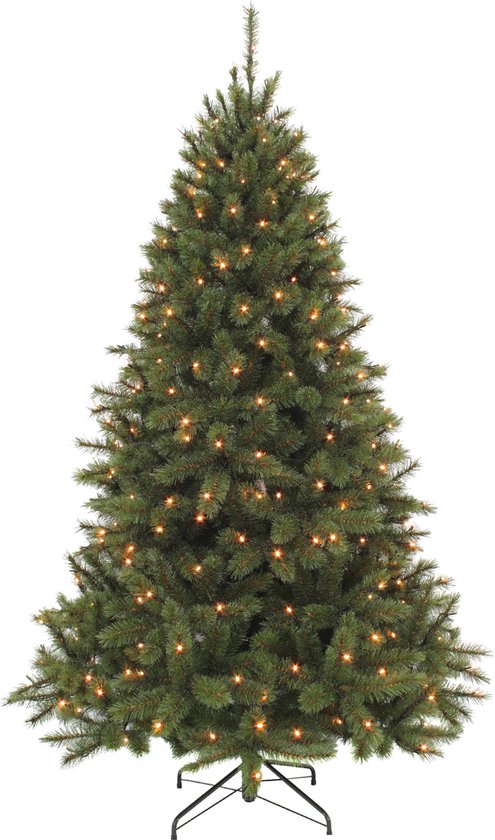 Triumph Tree Bristlecone Künstlicher Weihnachtsbaum mit LED-Lichtern - H185 x Ø119 cm - Dunkelgrün