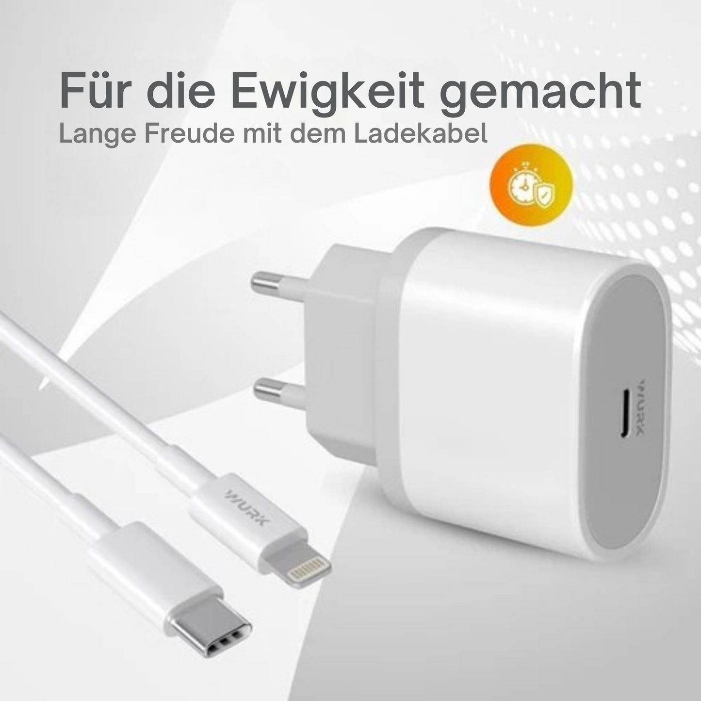 Wurk - Ladegerät - Geeignet für iPhone und iPad - 20W Schnellladegerät - 1M Ladekabel - Weiß