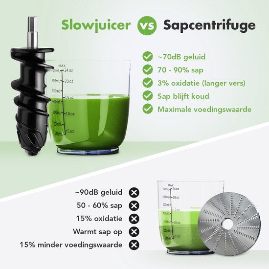 KitchenBrothers Slowjuicer - Entsafter - 700ml - Schwarz