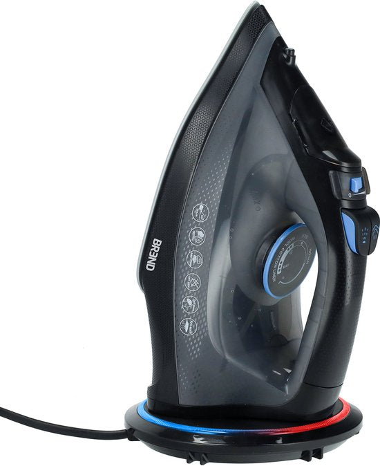 BREND BR-2232 Kabelloses Dampfbügeleisen mit Ladestation - Vertikale Dampffunktion, Anti-Kalk und Selbstreinigung - Einstellbarer Thermostat - 200W