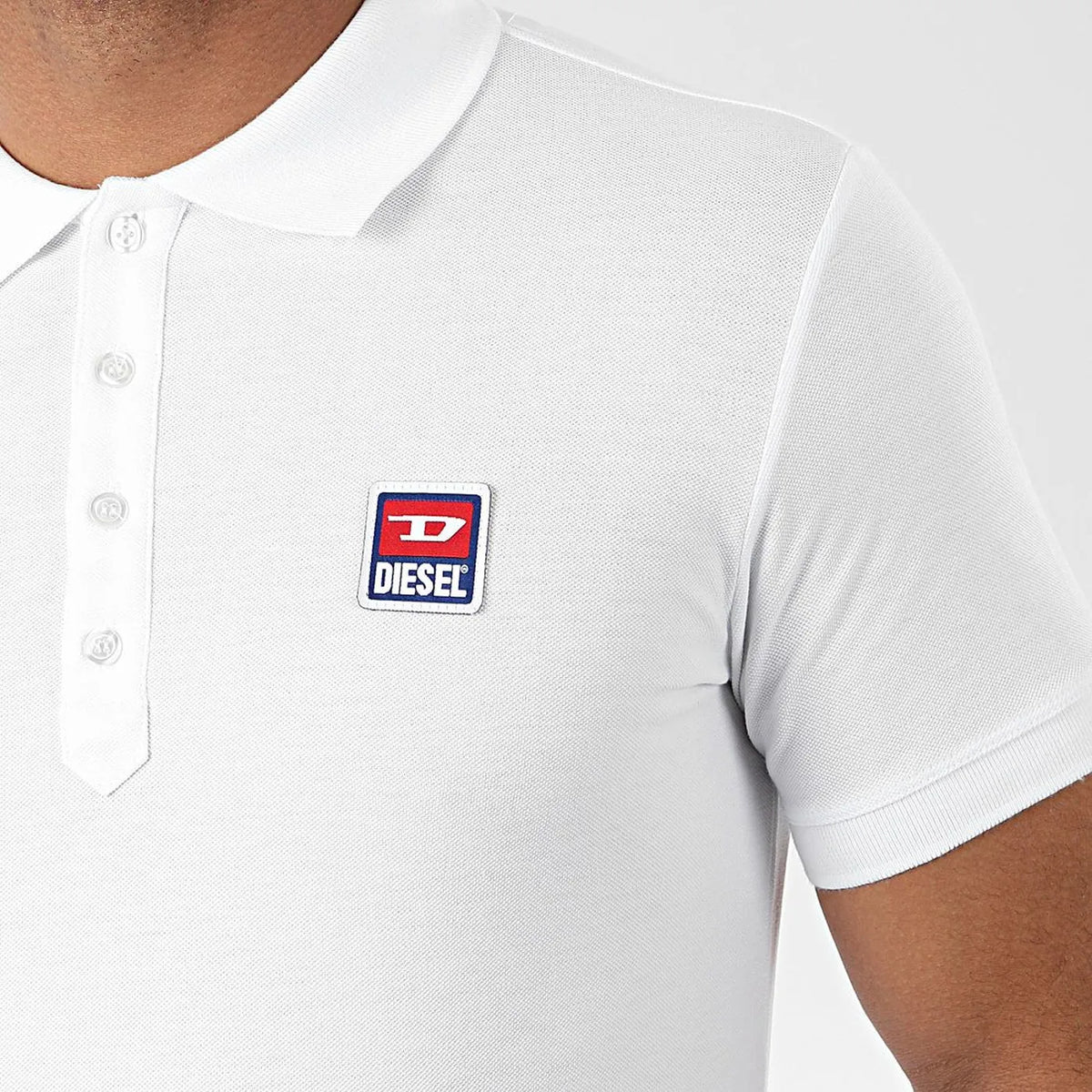 Diesel T-Smith 250205 Polohemd – 100 % Baumwolle – Taillierte Passform – Weiß – Größe S