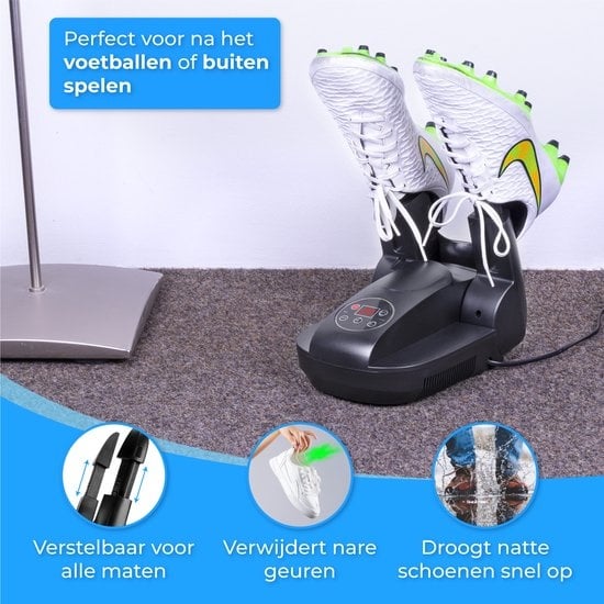 Nuvance Schuhtrockner - Erfrischer, Ozon/Trockenfunktion - 5-7 Tage ohne aufladen - Schwarz