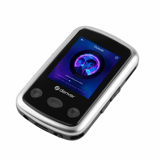 Denver MP3 Player inkl. Ohrhörer - Erweiterbar bis zu 128GB - Shuffle/Repeat Modus - Kinder und Erwachsene - Befestigungsclip - AUX - MPS320B - Schwarz