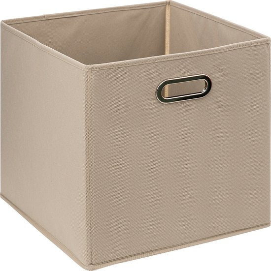 5Five Aufbewahrungskorb aus Leinen, beige – 15 x 31 x 15 cm (S) – zusammenklappbar