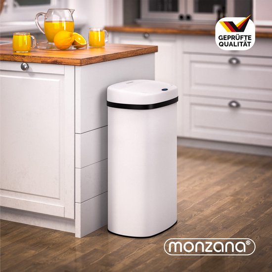 MONZANA Mülleimer - Automatic Sensor 50L 62x40x29cm - Weiß