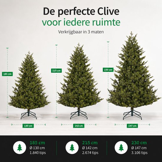 Black Box Trees Clive Weihnachtsbaum – Realistischer Kunstbaum mit üppiger Optik und 1840 Zweigen – Weihnachtsdekoration für den Innenbereich – Stimmungsvoll und realistisch – Einfach aufzubauen – H 185 x Ø 130 cm – Grün