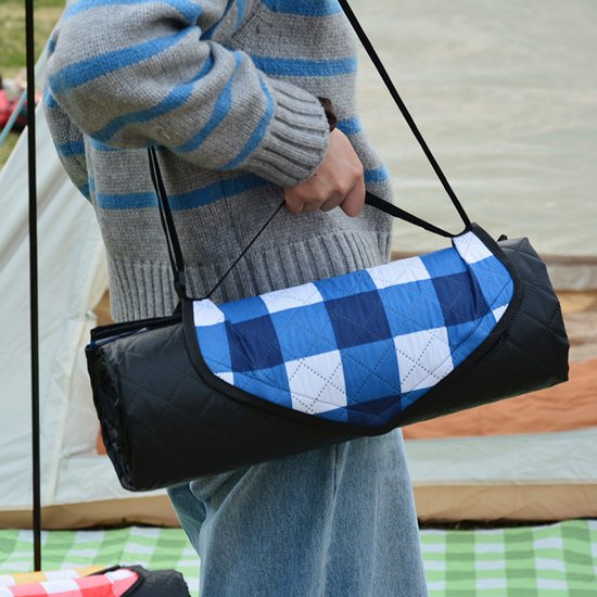 Fuegobird – Picknickdecke – 200 x 200 cm – Stranddecke – Faltbare Campingdecke – Wasserdicht – Sanddichte Picknickmatte – Tragbare Garten- und Strandmatte – Maschinenwaschbar – für Camping – Garten – Park– Strand – geeignet als Krabbeldecke für Kinder (bl