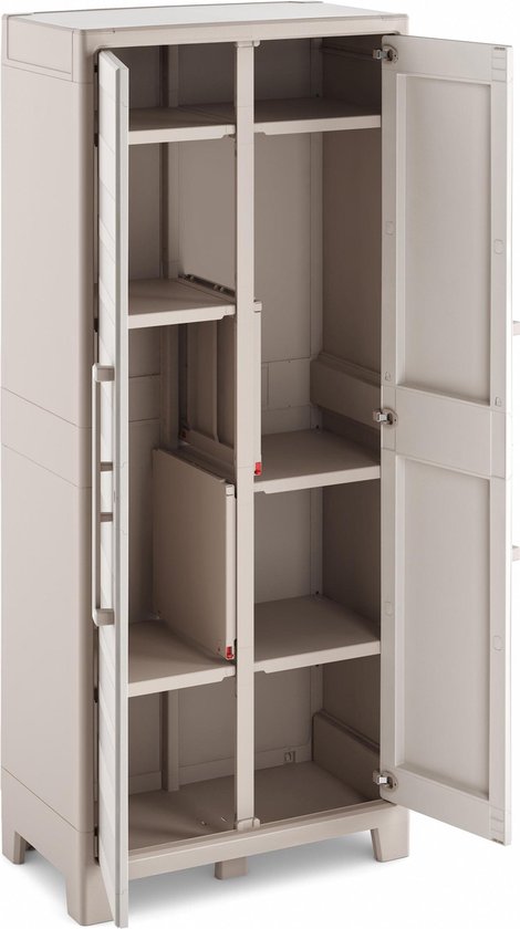 Keter Gulliver Hochschrank - 8 halbe Böden - 80x44x182cm - Sand/Beige