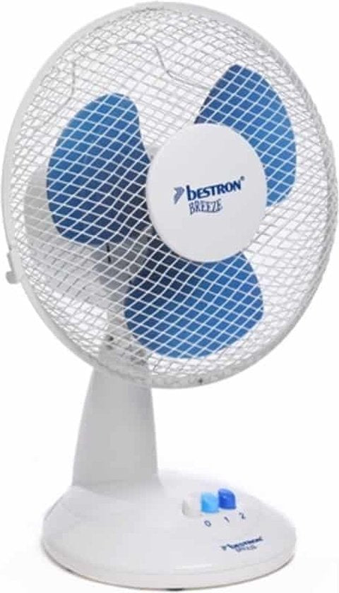 Bestron Tischventilator Ø 35cm, Ventilator mit 3 Geschwindigkeitsstufen & 75° Grad Drehfunktion, 40Watt, DDF35W, Farbe: weiß