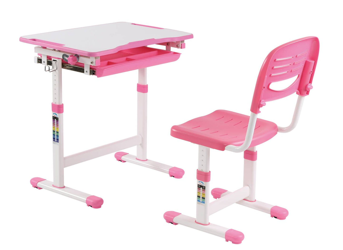 VDD World Kinderschreibtisch-Set LUMB201S - Rosa - 66 x 70 x 47 cm