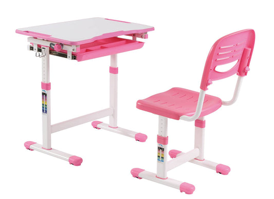 VDD World Kinderschreibtisch-Set LUMB201S - Rosa - 66 x 70 x 47 cm