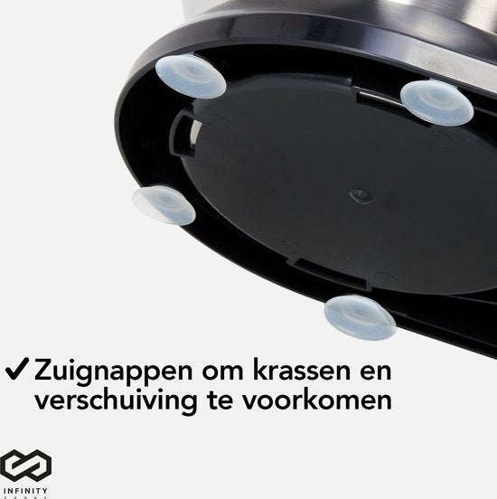 Infinity Goods Küchenmaschine - Küchenmixer - 6.5L Edelstahl-Mixbehälter - Küchenroboter - Küchenmaschine - Mit Zubehör - 1600W - Schwarz