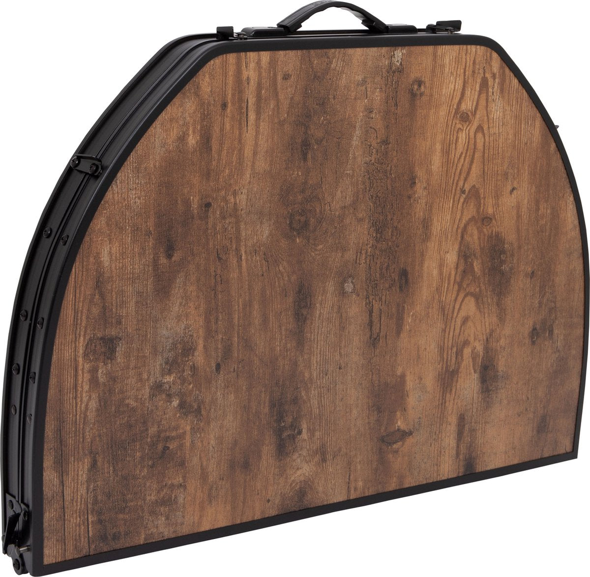 Bo-Camp Industrietisch - Woodbine - Oval - Koffermodell - 100x70 cm - höhenverstellbar - klappbar - Braun