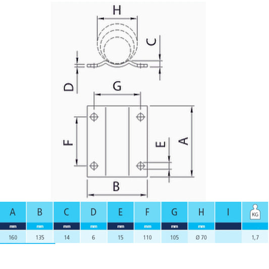 Montageplatte für Bugrad