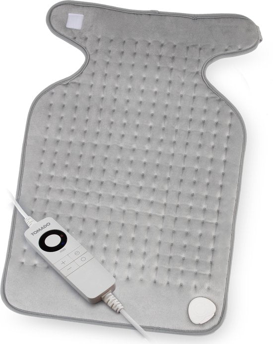 Tomado THP0603G - Elektrisches Wärmekissen - 60 x 40 cm - Geeignet für Nacken, Schultern und Rücken - Grau