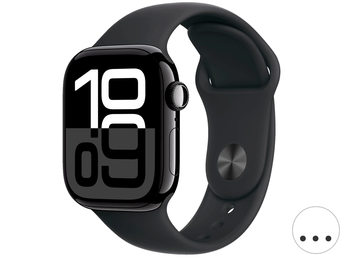 Apple Watch Series 10 42 mm – Diamantschwarz Aluminium – Schwarzes Sportarmband