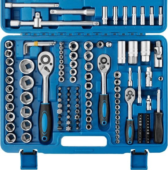 tectake Schraubenschlüsselsatz 171-teilig - 1/4", 3/8" und 1/2"