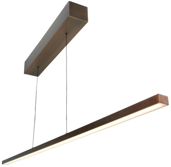 Hängeleuchte Bande 3994BR, bronzefarbene LED-Leuchte, 114 cm breit, mit höhenverstellbarem System von Steinhauer, stilvolles und modernes Design in warmer Farbgebung