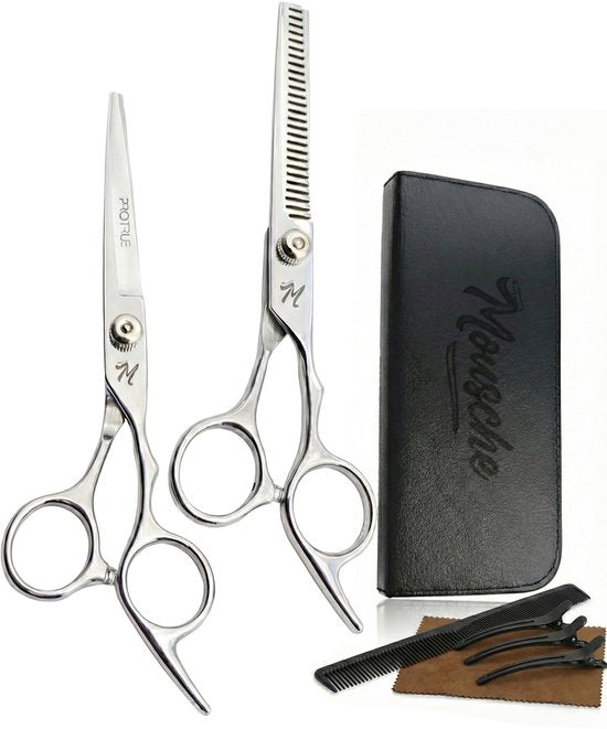 ProTrue Friseurset - 12-teiliges Haarscheren-Set - Friseurschere - Ausdünnungsschere - Coupe-Schere