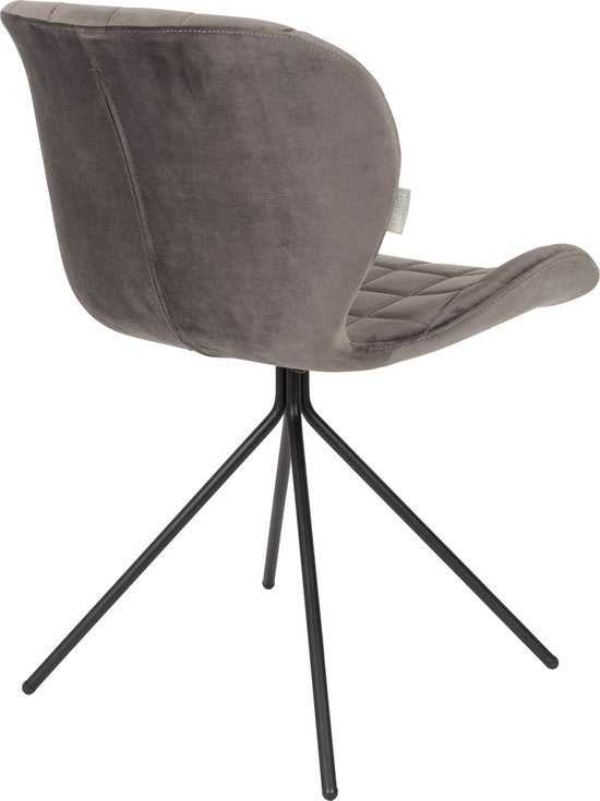 Zuiver OMG Velvet Esszimmerstühle Grau – 2er-Set