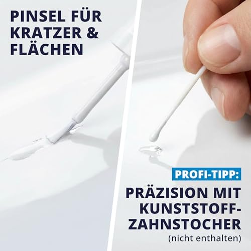 LICARGO Lackstift Glänzendes Weiß 12 ml – Präzisionspinsel für Kratzer und Steinschlag