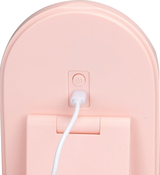 Touch Of Beauty Make Up Organizer mit LED-Spiegel - Travel Beautycase - 24.1 x 10.4 x 11.7CM - Einstellbare LED-Beleuchtung - Inkl. USB-Ladekabel - Kunststoff - Pink
