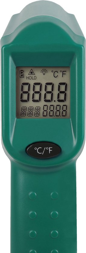 VONROC Digitales Infrarot-Thermometer - Laser - Messbereich -40°C bis 530°C - Inkl. 2 Batterien